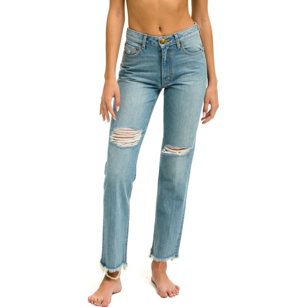 Aviator Nation Womens Distressed Mid Rise Canyon Vintage Jeans Size 26